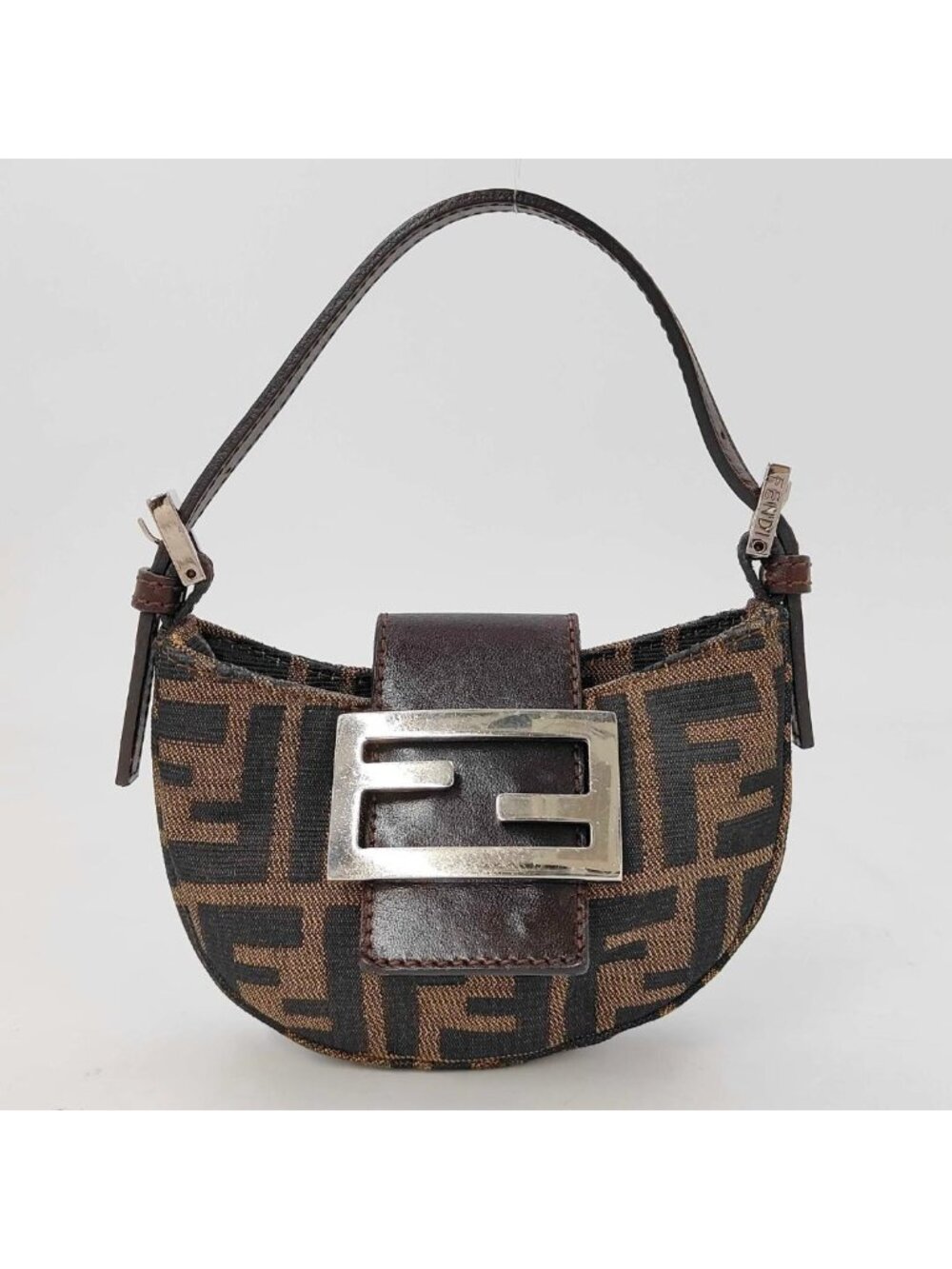 Fendi Zucca Pattern Handbag Mini Croissant Pouch